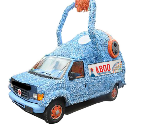 Fuzzyboo van with arm raised