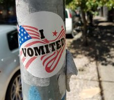 I vomited (voted) sticker