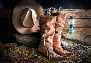 Boots, Hat in Barn