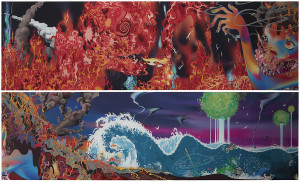 Chiho Aoshima's Magma Spirit Explodes, Tsunami is Dreadful, (2004)” at the Portland Art Museum