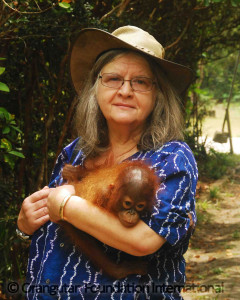 Dr. Birute Galdikas & baby orangutan