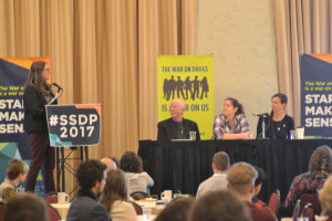 Panel at #SSDP2017 with (seated left to right) Krys Nyrop, Patricia Sully, and Haven Wheelock, moderated by Betty Aldworth (standing).