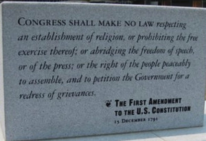 text of first amendment carved in stone
