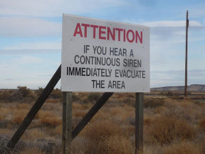 Hanford Reservation warning sign