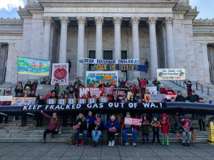 Celebrating Governor Inslee's birthday on the steps of the Washington State Capitol Celebrating Governor Inslee's birthday on the steps of the Washington State Capitol