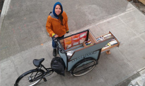 Laura Moulton with Street Books mobile library