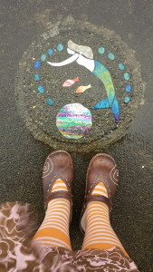 mosiac mermaid, oregon coast, stripey stockings, spirals