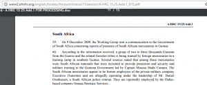 Human Rights Council report regarding Omega Strategic Services' involvement in Guinea despite embargo.