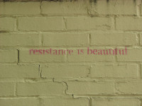 Resistance is Beautiful wall stencil graffit