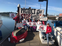 Action on the dock before Coos Bay FERC hearing June 2019 Action on the dock before Coos Bay FERC hearing June 2019