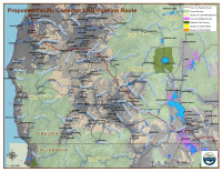 Pacific Connector pipeline route across southern Oregon